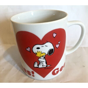 Vintage Snoopy Coffee Mug Gee Somebody Cares Heart Peanuts